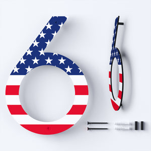 Metal House Numbers with American Flag | US Flag House Numbers