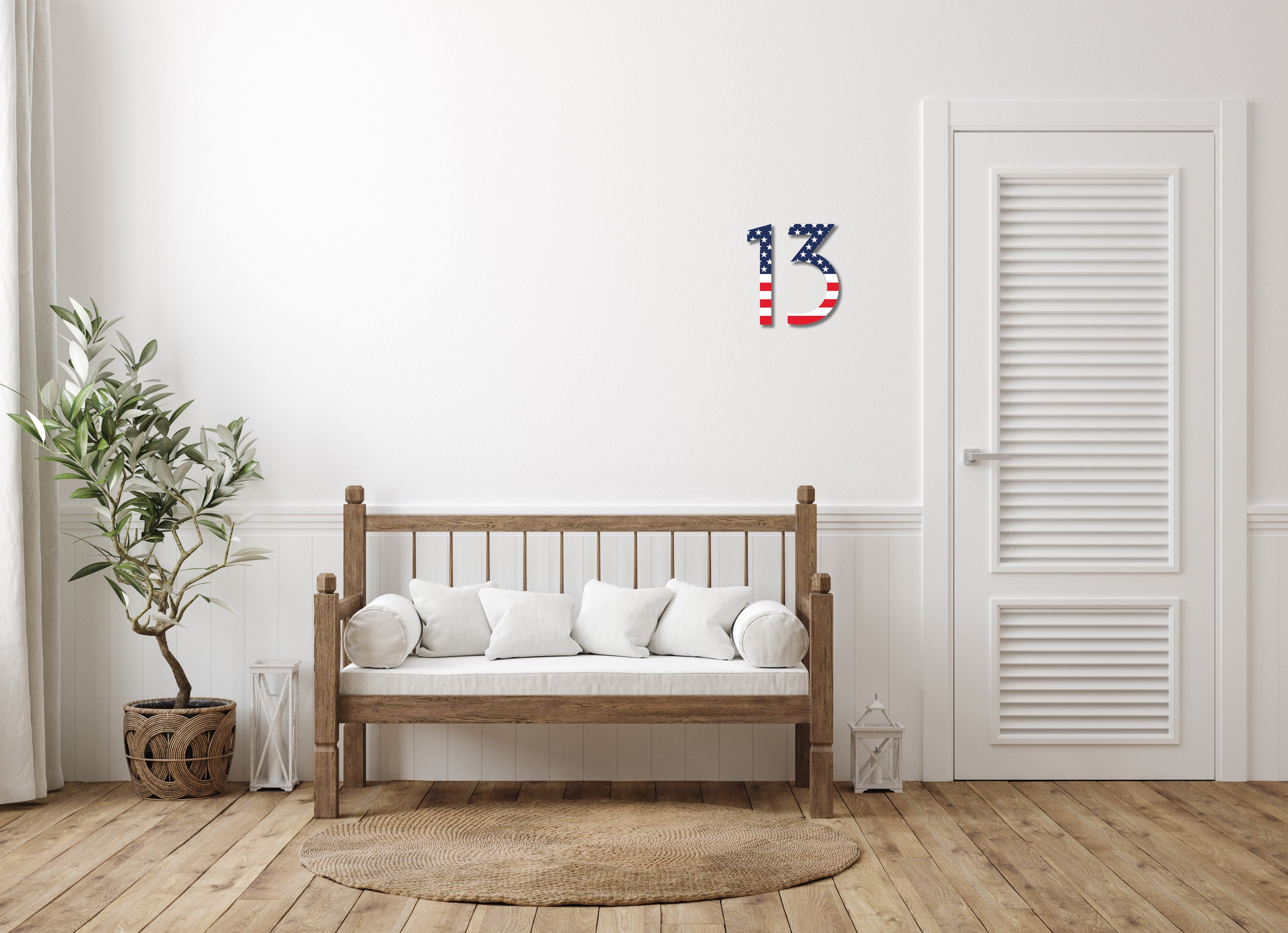 Metal House Numbers with American Flag | US Flag House Numbers