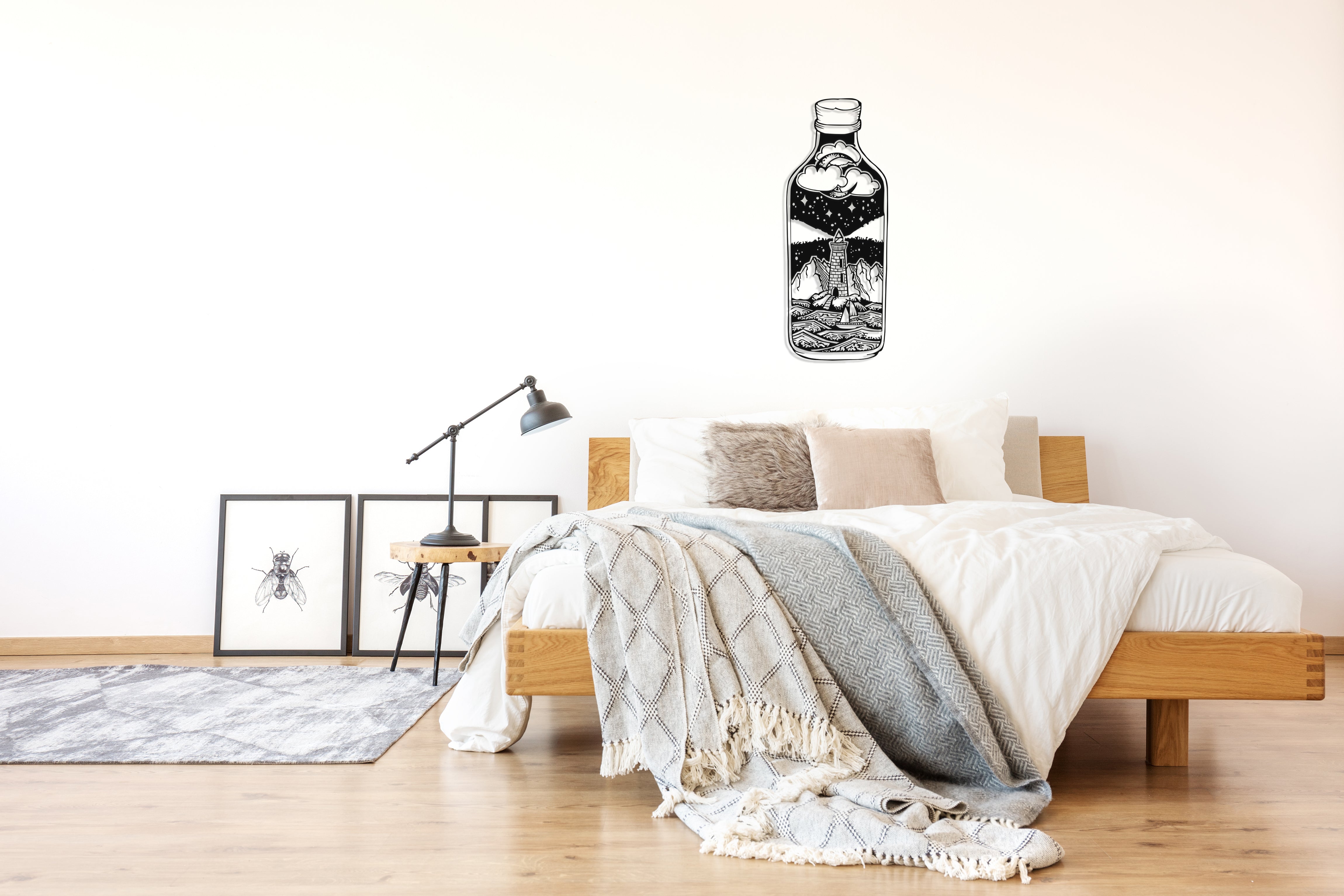 Lighthouse in a Bottle Metal Wall Decor - REINCARVATION