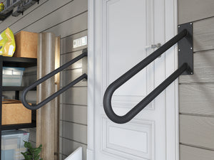 REINCARVATION Metal Handrail for Stairs | 1-3 Steps Rail for Garage Stairs | 18'' Wall Mount Metal Handrail for Indoor or Outdoor Stairs | Safety Railing