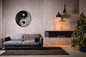 Yin Yang | Waves & Mountains | Metal Wall Art - REINCARVATION