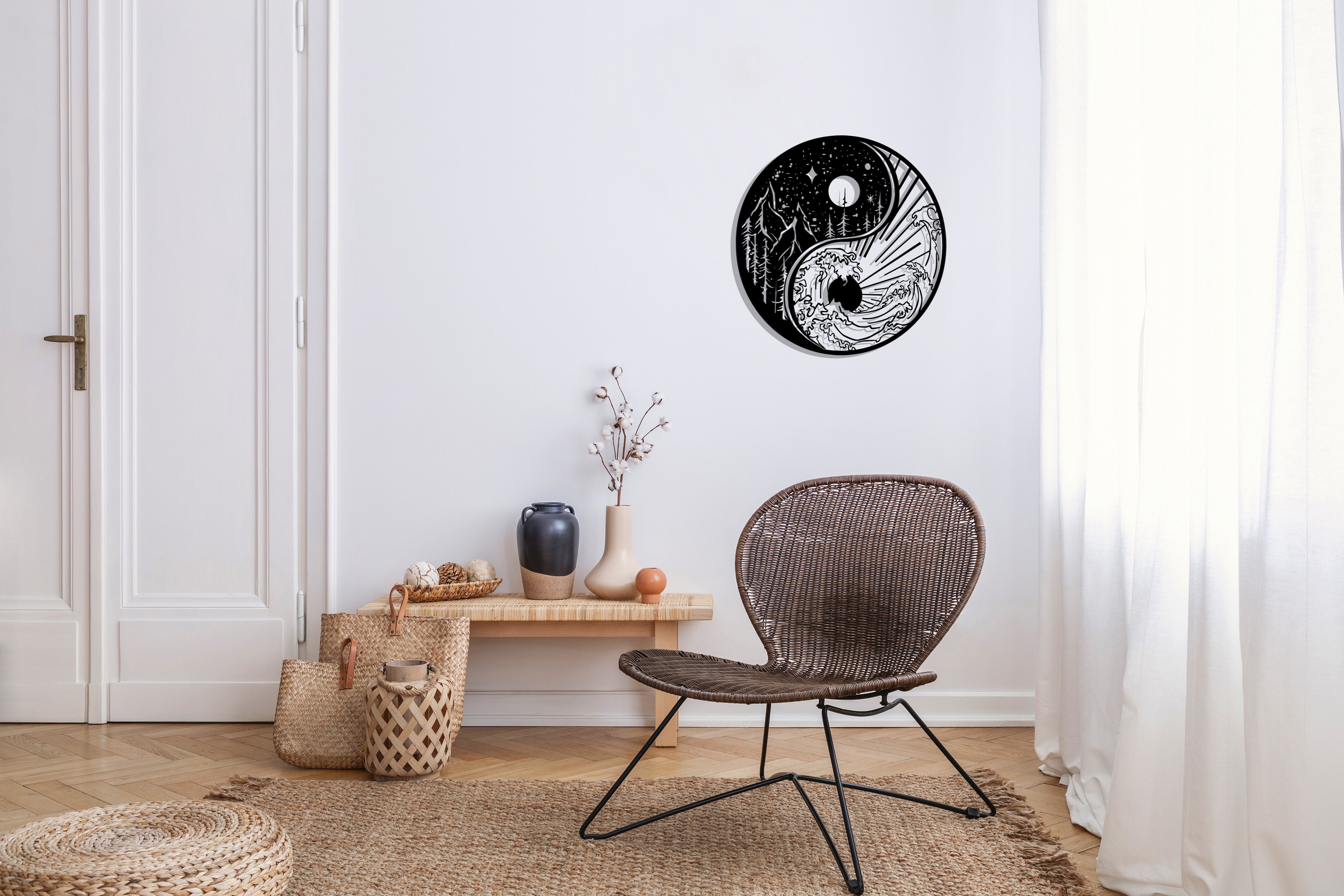 Yin Yang | Waves & Mountains | Metal Wall Art - REINCARVATION