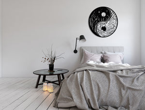 Yin Yang | Waves & Mountains | Metal Wall Art - REINCARVATION