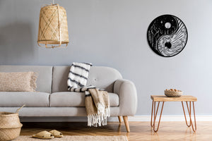 Yin Yang | Waves & Mountains | Metal Wall Art - REINCARVATION